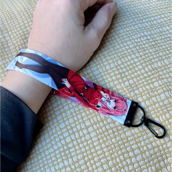 Handmade Anime Darling Franxx Zero Two Wristlet Lanyard Keychain - Picture 2 of 4